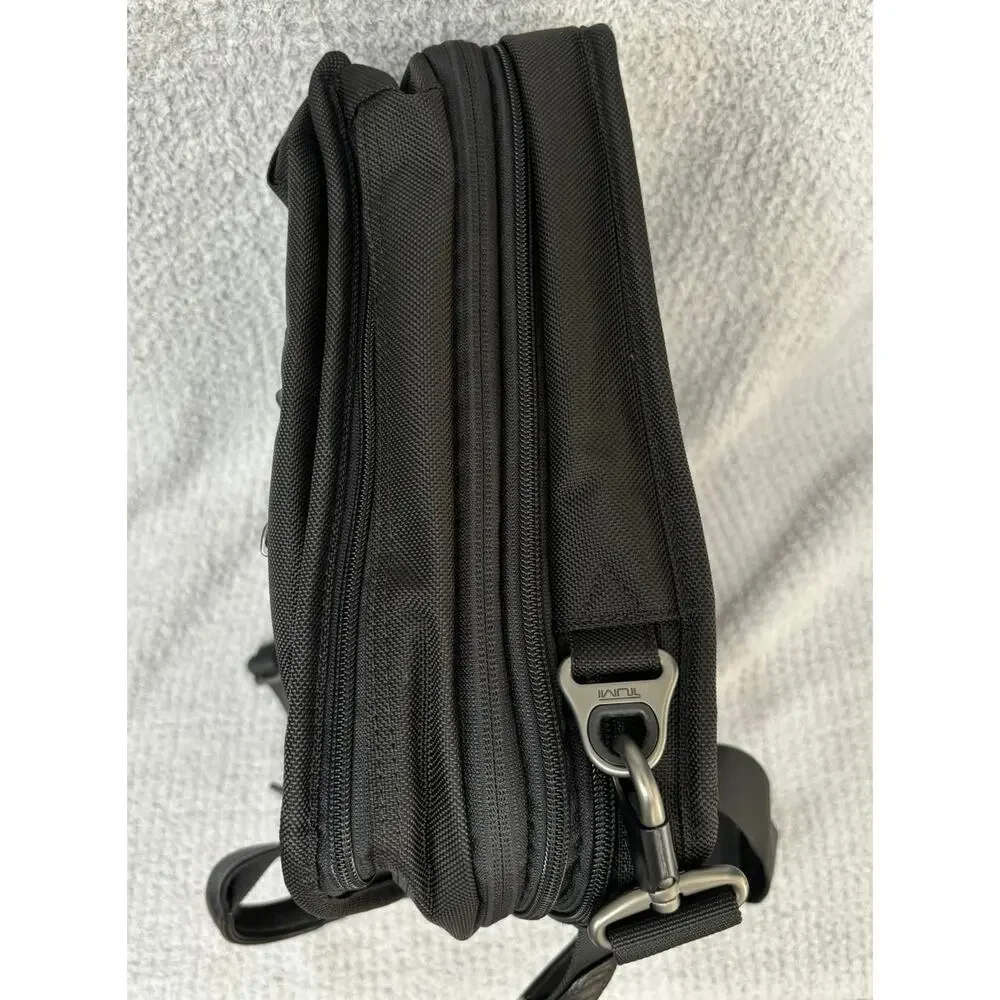 Tumi T-Pass Black Ballistic Nylon Expandable Laptop Case Briefcase #70269